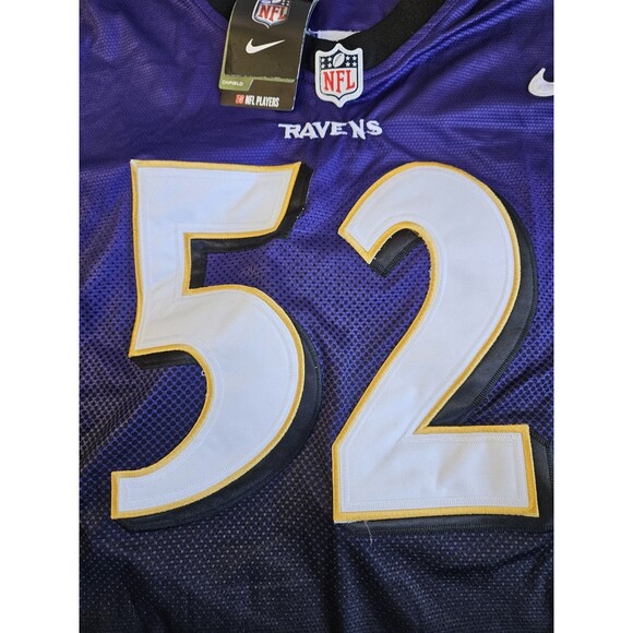 Ray Lewis #52 Baltimore Ravens NFL Nike On Field Jersey NWT Sz 48 Purple Ombre - Picture 10 of 12